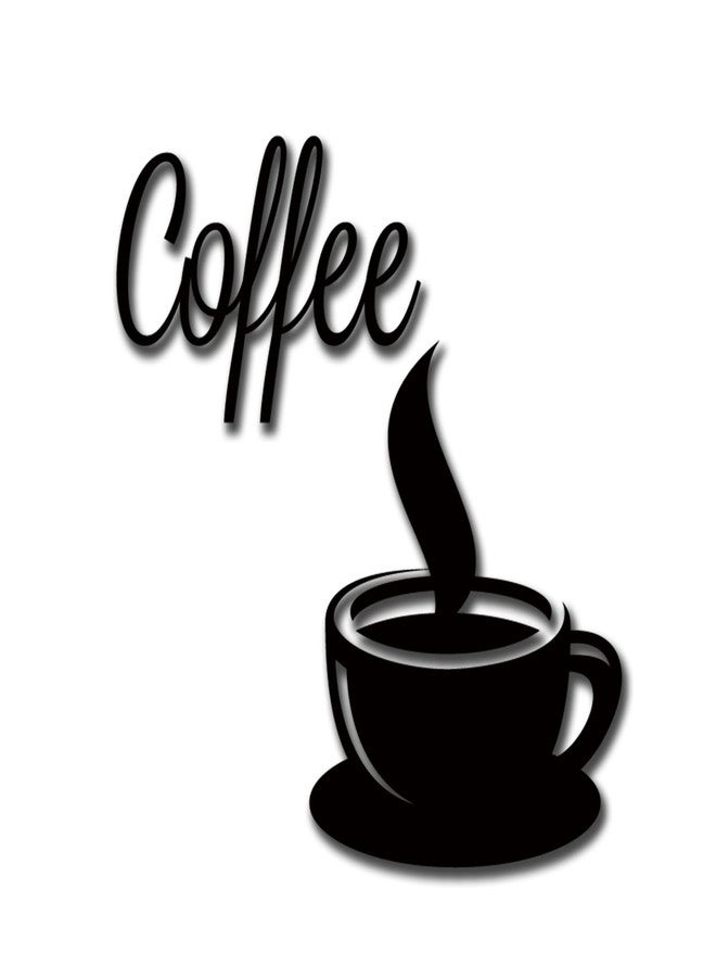 Woparty Black Metal Coffee Cup Wall Decor with Steaming Design for Kitchen Wall Art Decor Coffee Bar Accessories - Image 1
